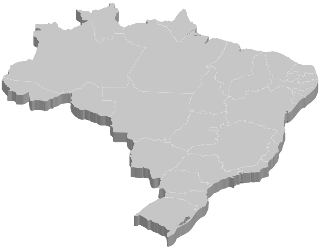 brazil 3d map with borders regions